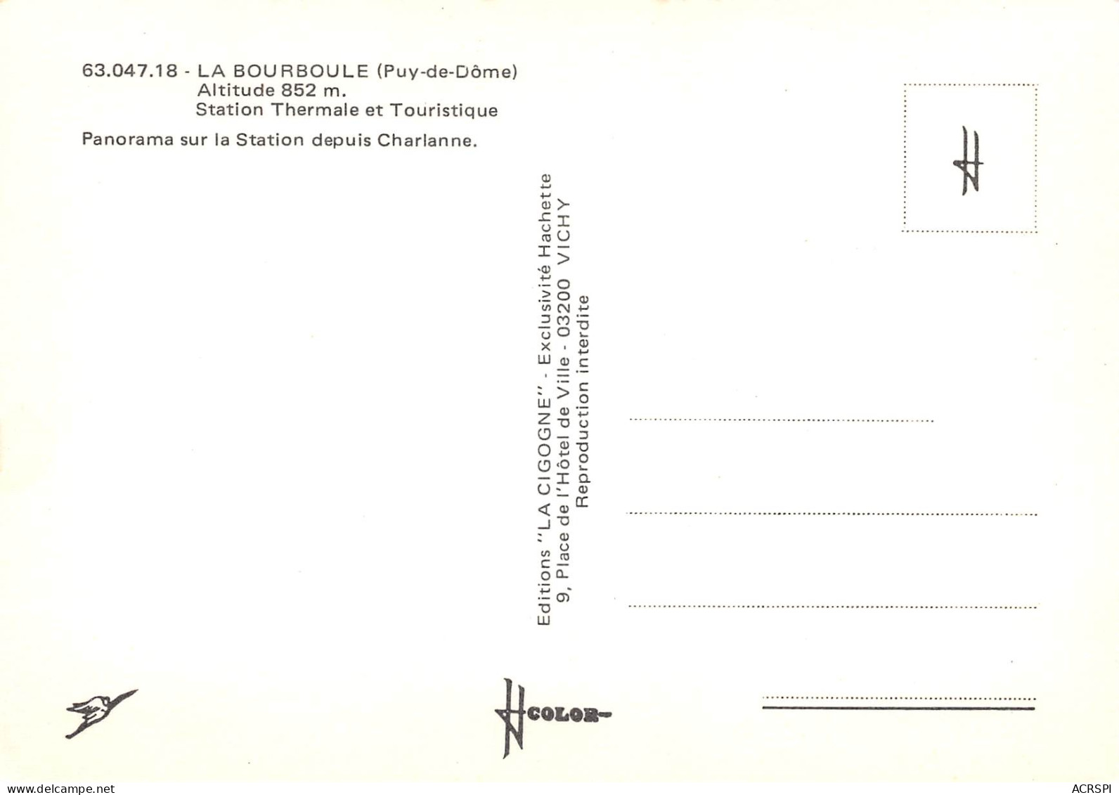 63  LA BOURBOULE Vue Générale Depuis Charlannes Carte Vierge Non Circulé édition André   (Scans R/V) N° 47 \MO7031 - La Bourboule