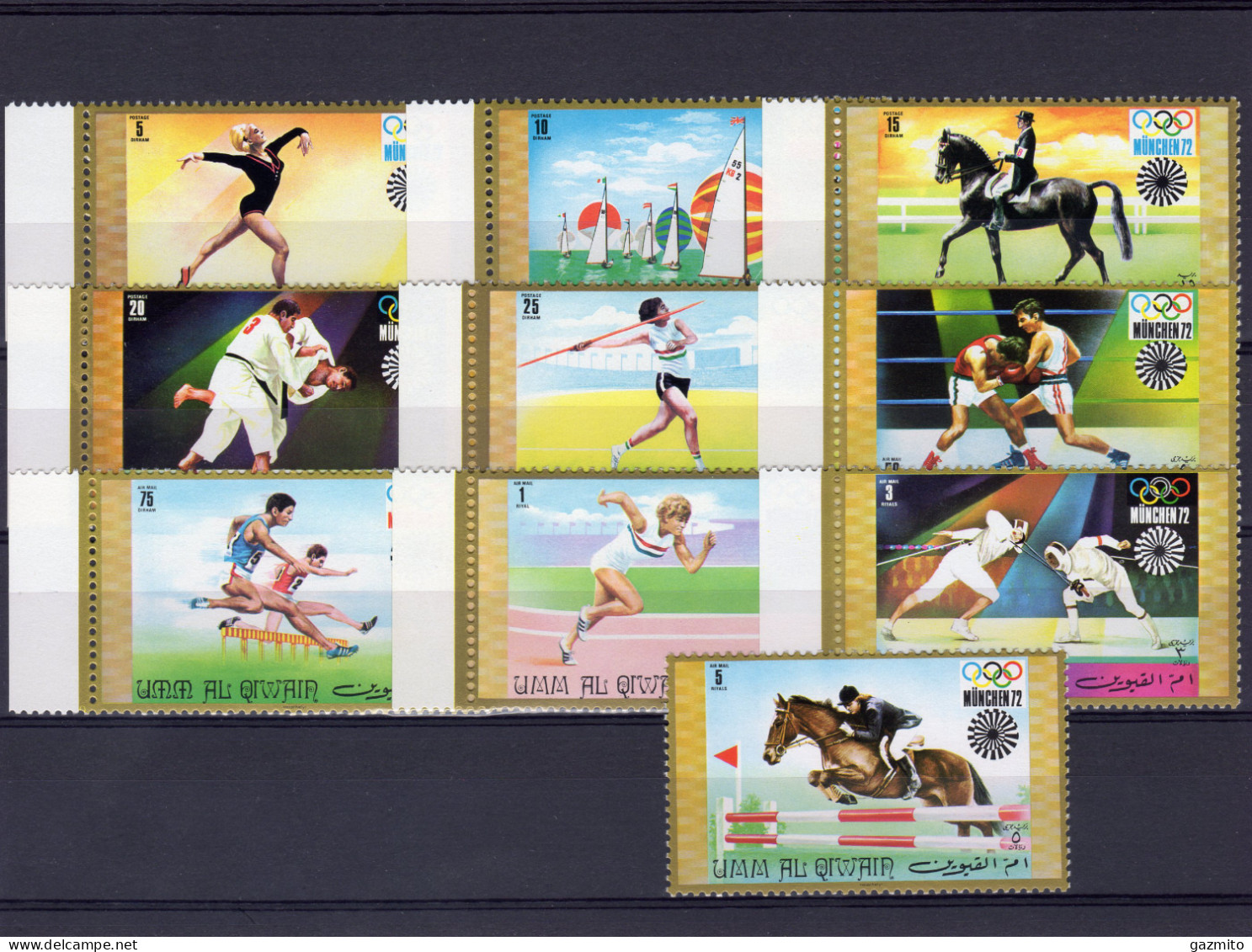 Umm Al Qiwain 1971, Olympic Games In Munich, Judo, Shipping, Boxing, Horse Race, Fence, 10val - Summer 1972: Munich