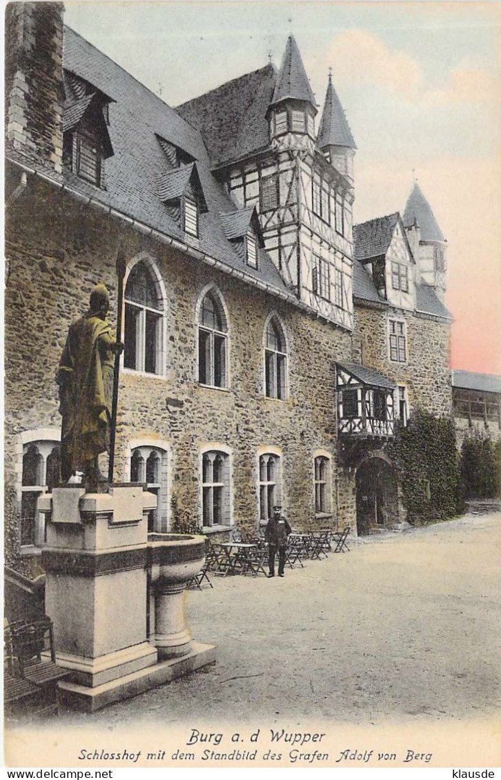 Burg A.d.Wupper - Schlosshof Mit Dem Standbild Des Grafen Adolf Von Berg - Wuppertal