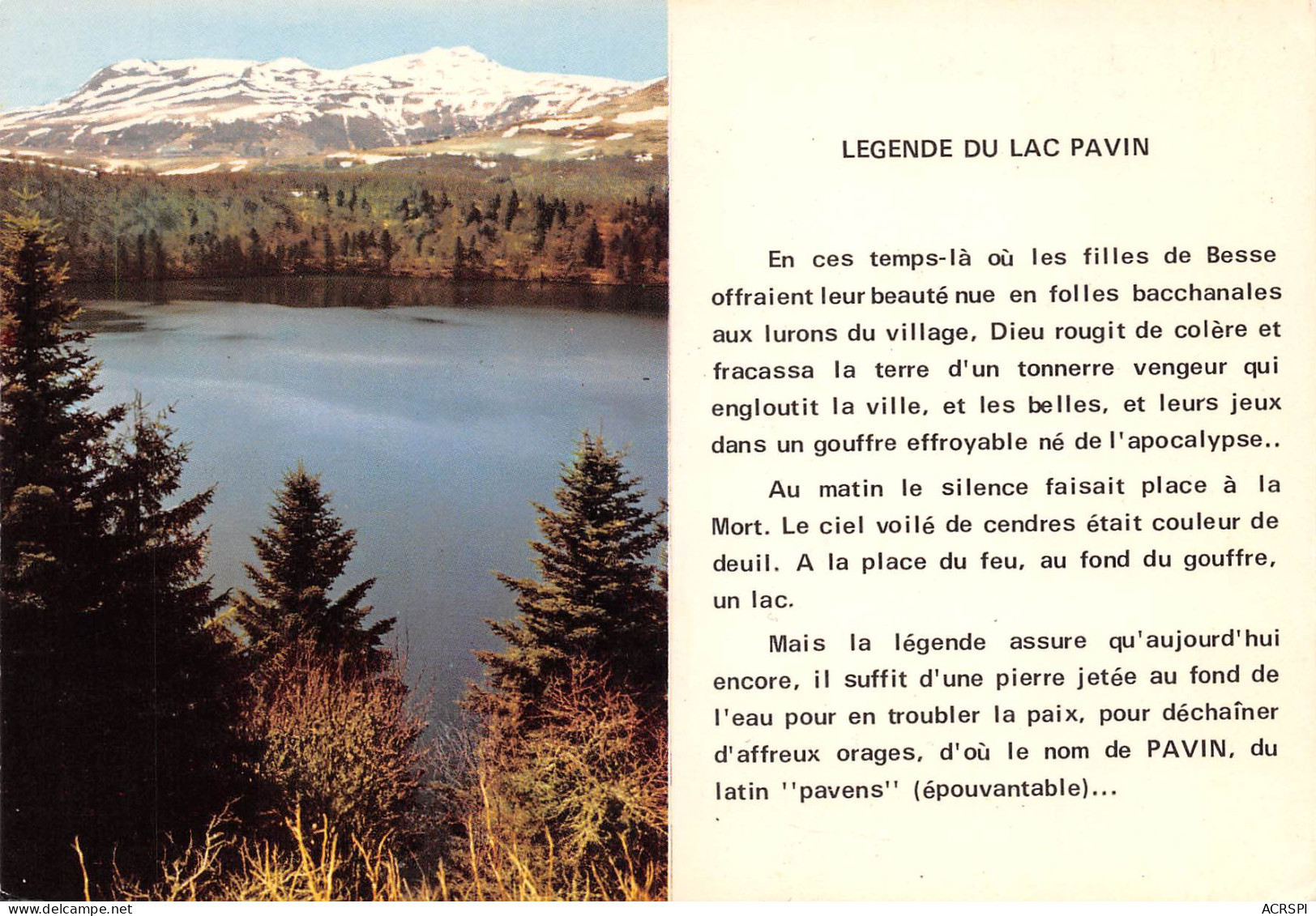 63  BESSE Le Lac PAVIN  Carte Vierge Non Circulé  (Scans R/V) N° 23 \MO7039 - Besse Et Saint Anastaise