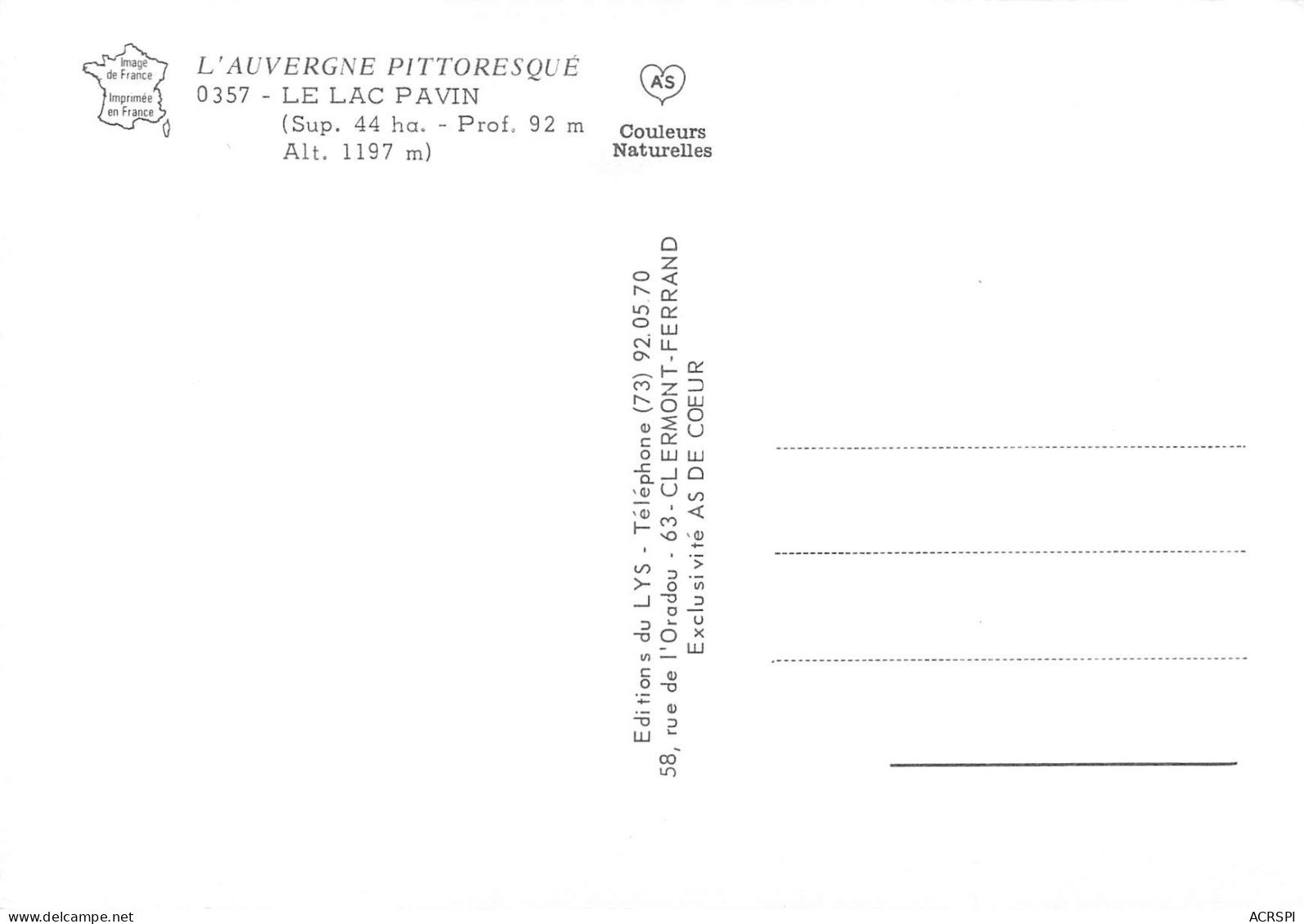 63  BESSE Le Lac PAVIN  Multivue Carte Vierge Non Circulé  (Scans R/V) N° 24 \MO7039 - Besse Et Saint Anastaise