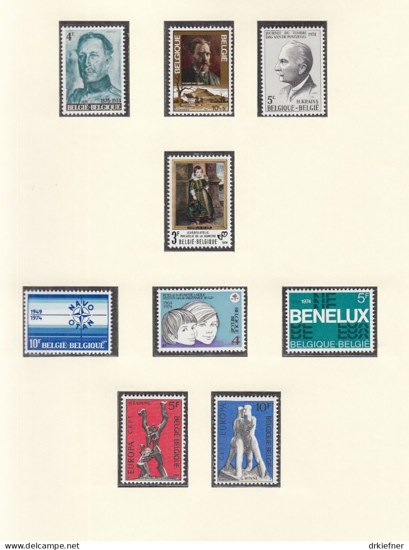 BELGIEN  Jahrgang 1974, Postfrisch **, 1755-1797, Komplett - Jahressätze