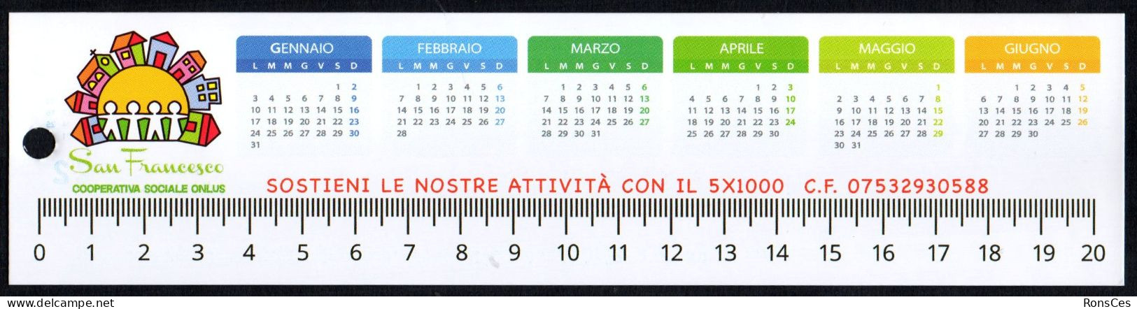 ITALIA - SEGNALIBRO / BOOKMARK / CALENDARIO 2022 - COOPERATIVA SAN FRANCESCO ONLUS - I - Bookmarks