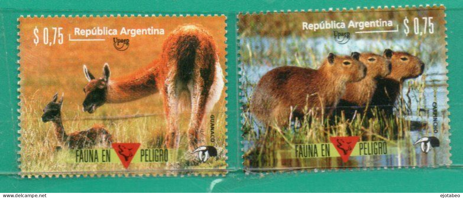 82 Argentina 1996 YT 1930/931ss Mint TT:Upaep,Animales En Peligro,Carpincho,Guanaco YT Euros 6.00 - Neufs