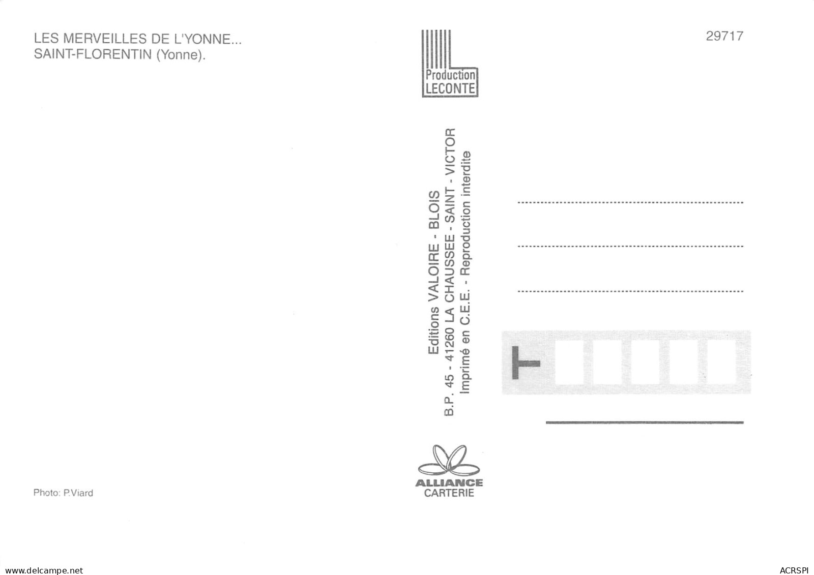 89  SAINT FLORENTIN Multivue  Carte Vierge Non Circulé édition Valloire (Scans R/V) N° 66 \MO7046 - Saint Florentin