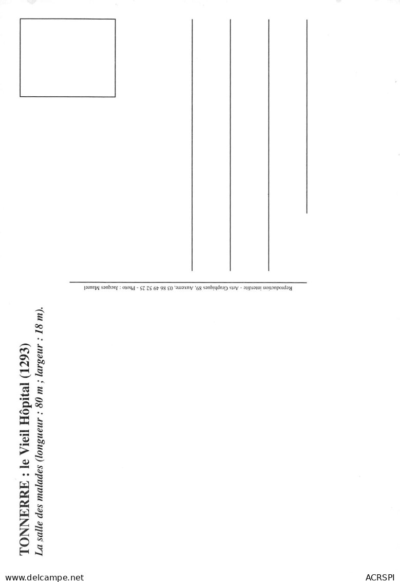 89 TONNERRE Salle Des Malades Du Vieil Hopital Carte  Vierge Non Circulé éditions A.G (Scans R/V) N° 50 \MO7047 - Tonnerre