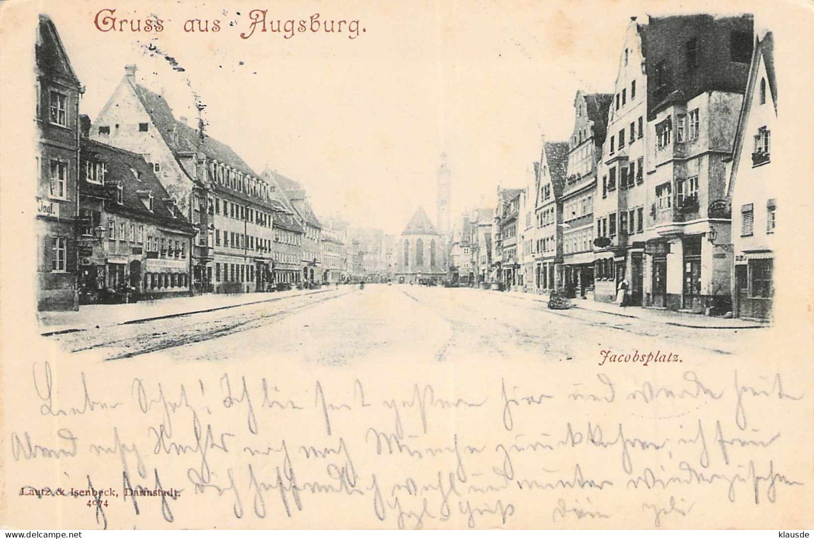 Gruss Aus Augsburg Jacobsplatz Gel.1897 AKS - Augsburg