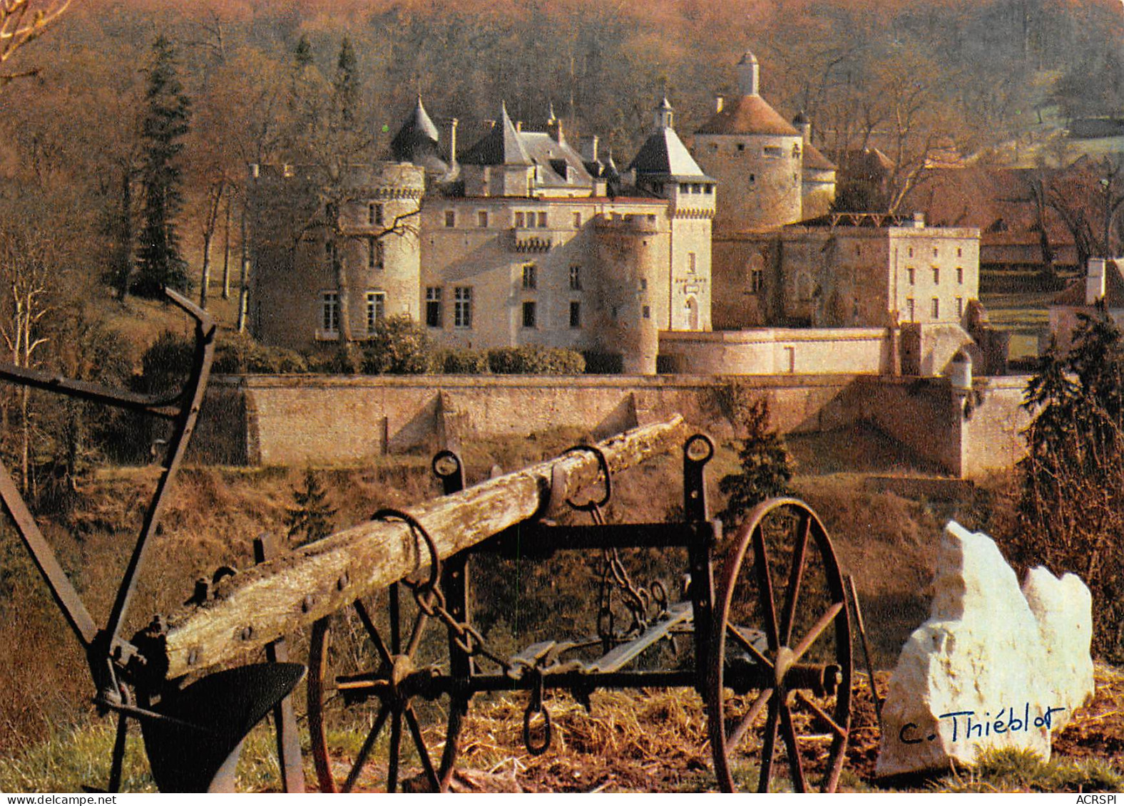 89   Chastellux-sur-Cure Charrue Devant Le Chateau Carte Vierge édition Du Morvan (Scans R/V) N° 77 \MO7049 - Cruzy Le Chatel