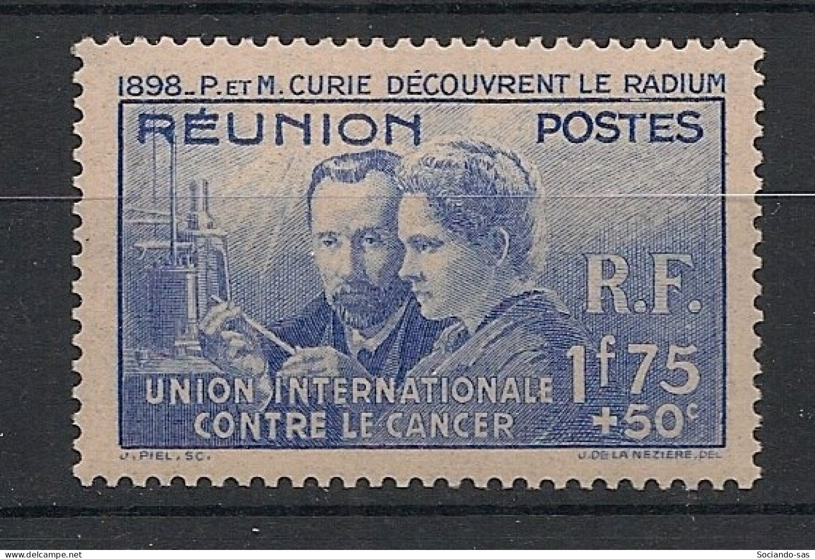 REUNION - 1938 - N°YT. 155 - Marie Curie - Neuf Luxe ** / MNH / Postfrisch - Unused Stamps