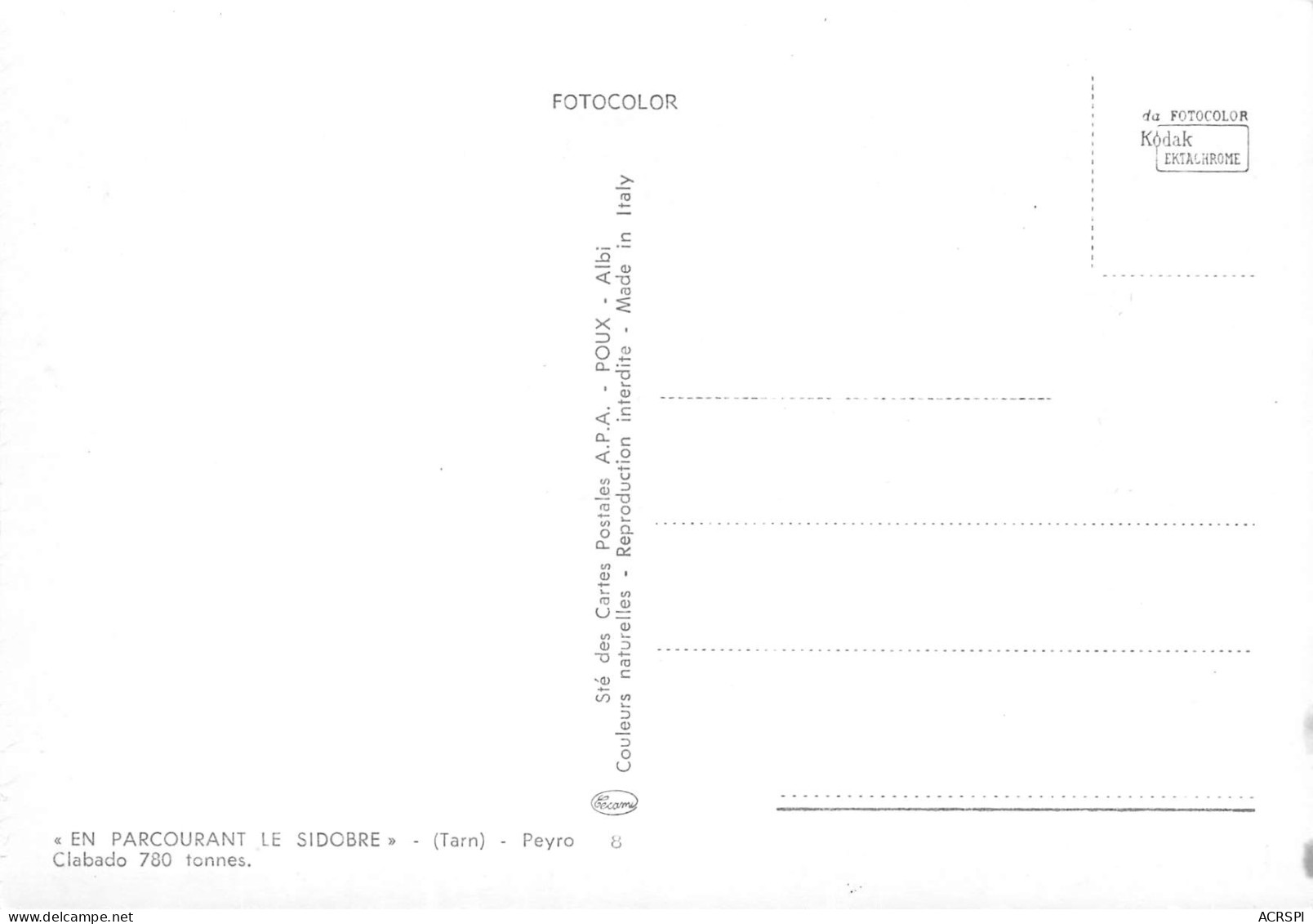 15 cartes vierge du SIDOBRE près de CASTRES les roches  toutes différentes non circulé édition (Scans R/V) N° 1 \MO7051