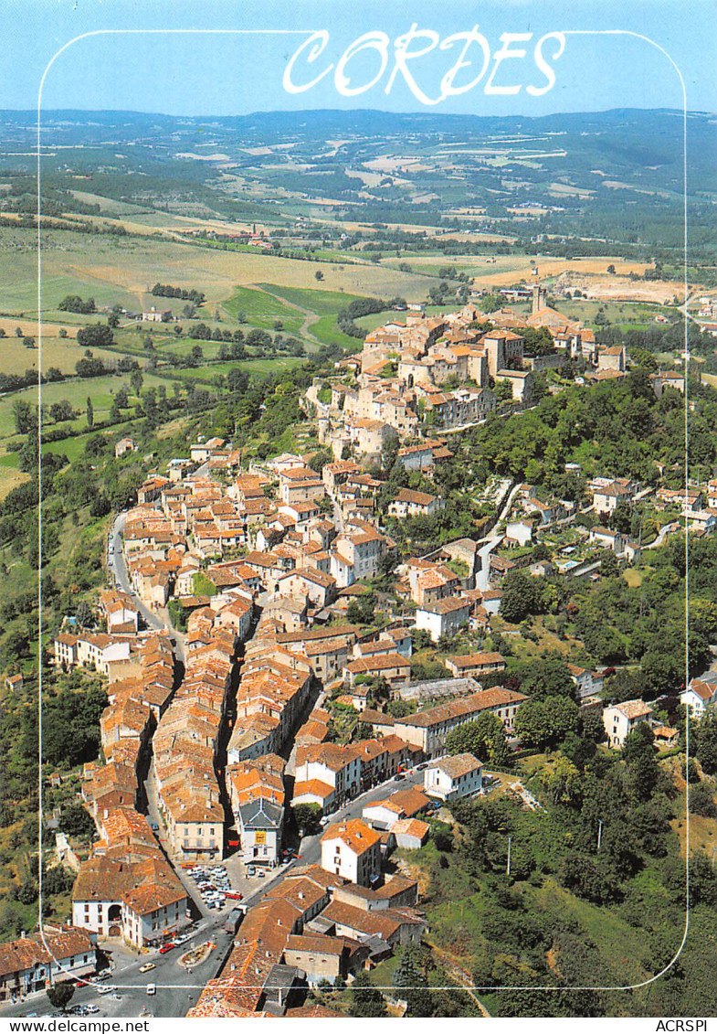 81 CORDES SUR CIEL Vue Générale Aérienne Carte Vierge  édition Apa-POUX (Scans R/V) N° 5 \MO7052 - Cordes