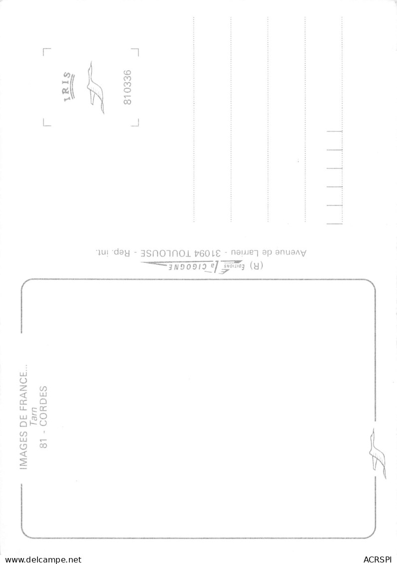 81 CORDES Sur CIEL Multivue Carte Vierge Non Circulé  éditions La Cigogne (Scans R/V) N° 59 \MO7053 - Cordes