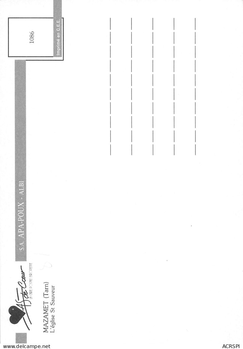 81 MAZAMET L'église Et La Banque Populaire Carte Vierge Non Circulé  éditions Combier(Scans R/V) N° 32 \MO7054 - Mazamet