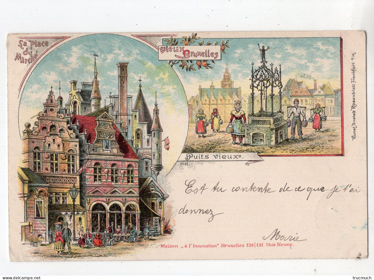 462 - BRUXELLES - Litho * 1898* - Monuments, édifices