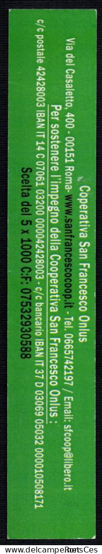 ITALIA - SEGNALIBRO / BOOKMARK - COOPERATIVA SOCIALE SAN FRANCESCO ONLUS - I - Bookmarks