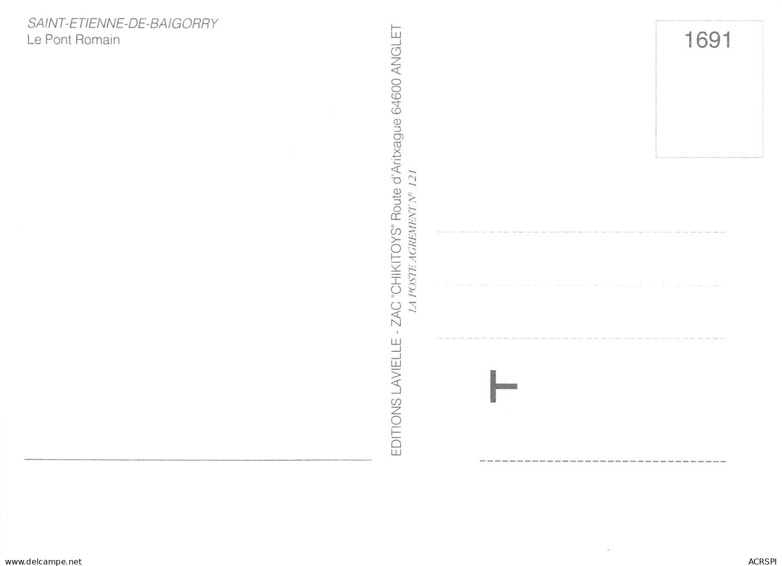 64 Saint-Étienne-de-Baïgorry Le Pont Romain Carte Vierge Non Circulé éditions Lavielle (Scans R/V) N° 3 \MO7063 - Saint Etienne De Baigorry
