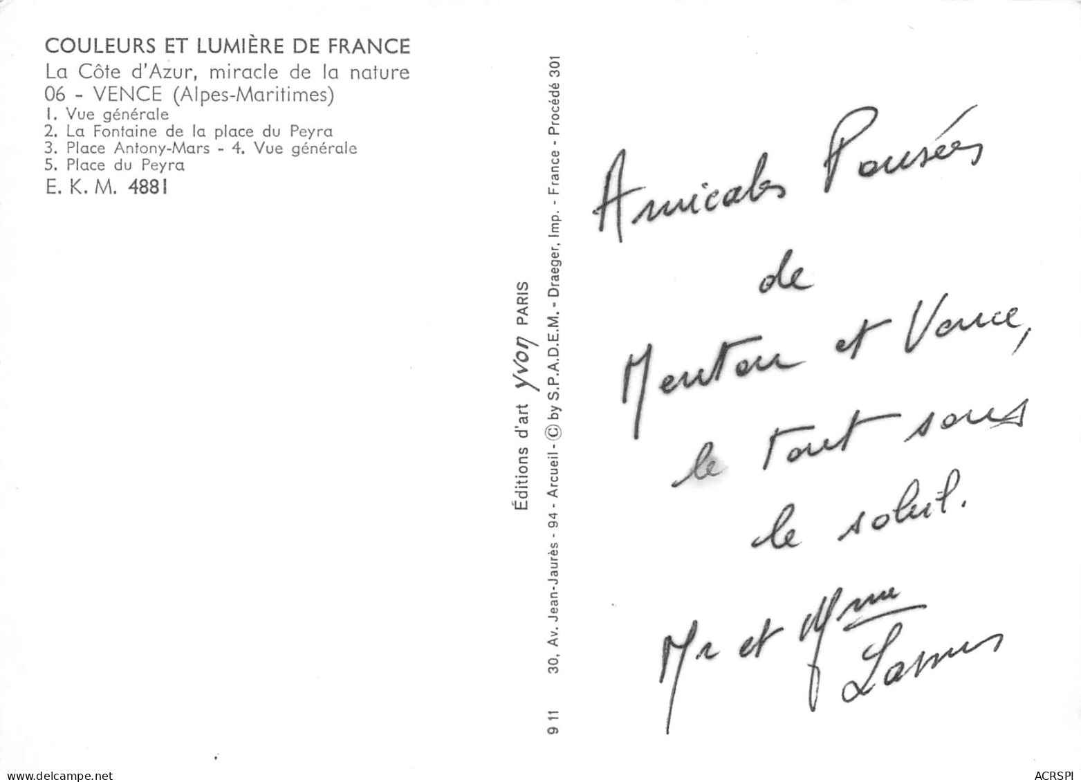 06 SAINT PAUL DE VENCE  Multivue éditions Yvon (scans R/V) N° 23 \MO7065 - Saint-Paul