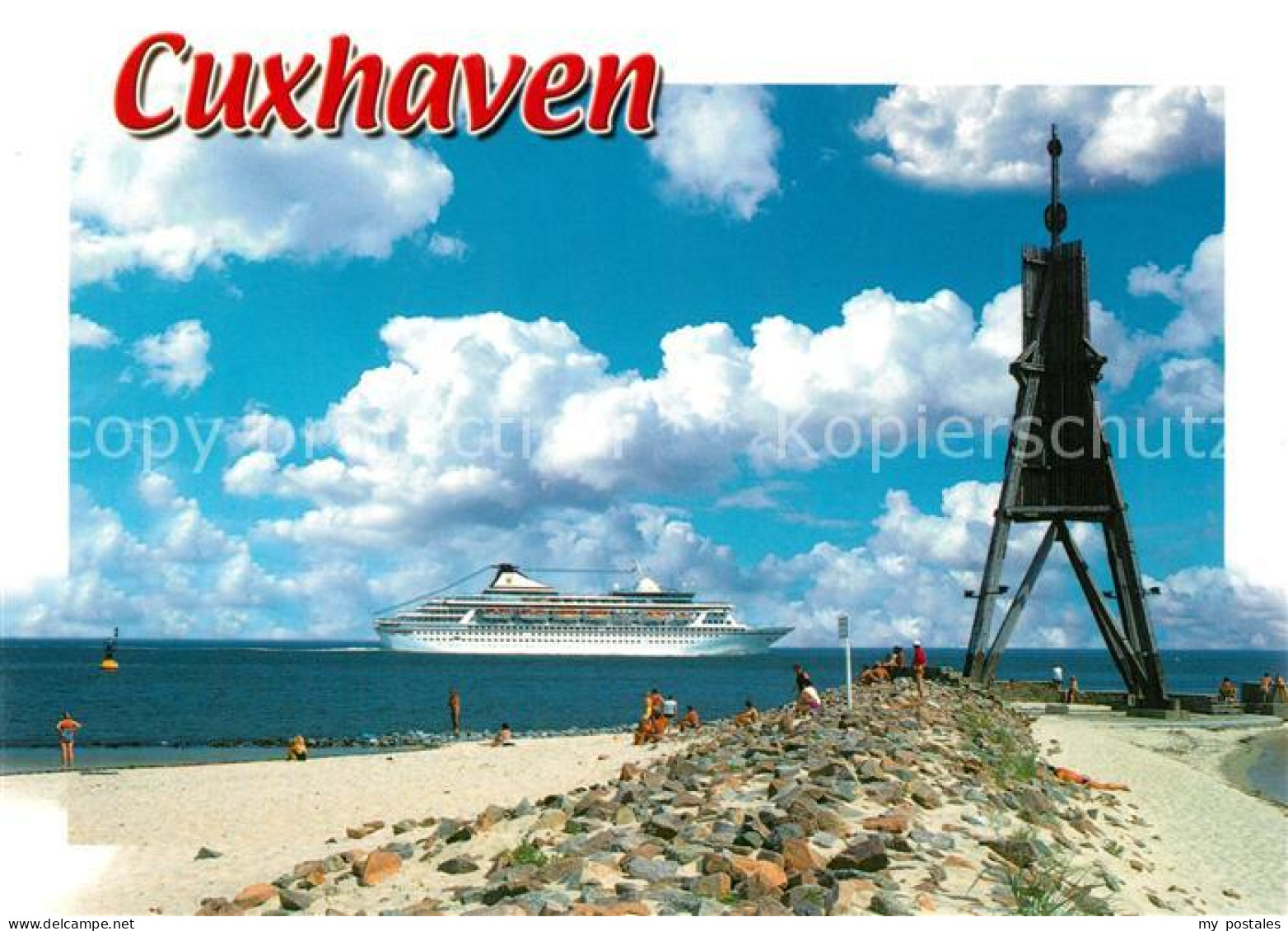 73295965 Cuxhaven Nordseebad Kugelbake Wahrzeichen Der Stadt Passagierschiff Cux - Cuxhaven