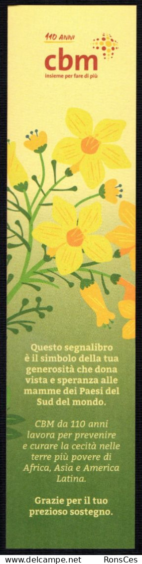 FLOWERS - ITALIA - SEGNALIBRO / BOOKMARK - 110 ANNI - CBM ITALIA ONLUS - I - Marque-Pages