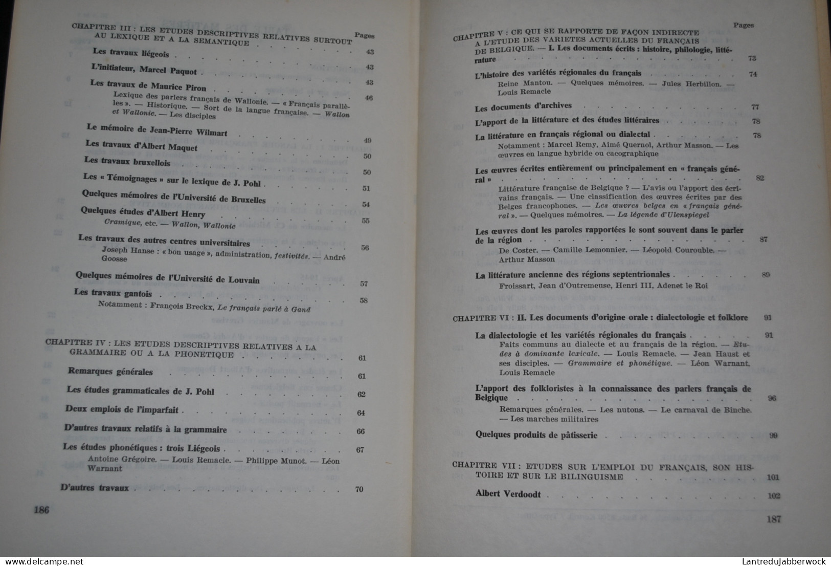 POHL Les Variétés Régionales Du Français Etudes Belges 1945 1977 Lexique Sémantique Grammaire Phonétique Dialecte RARE - Belgien