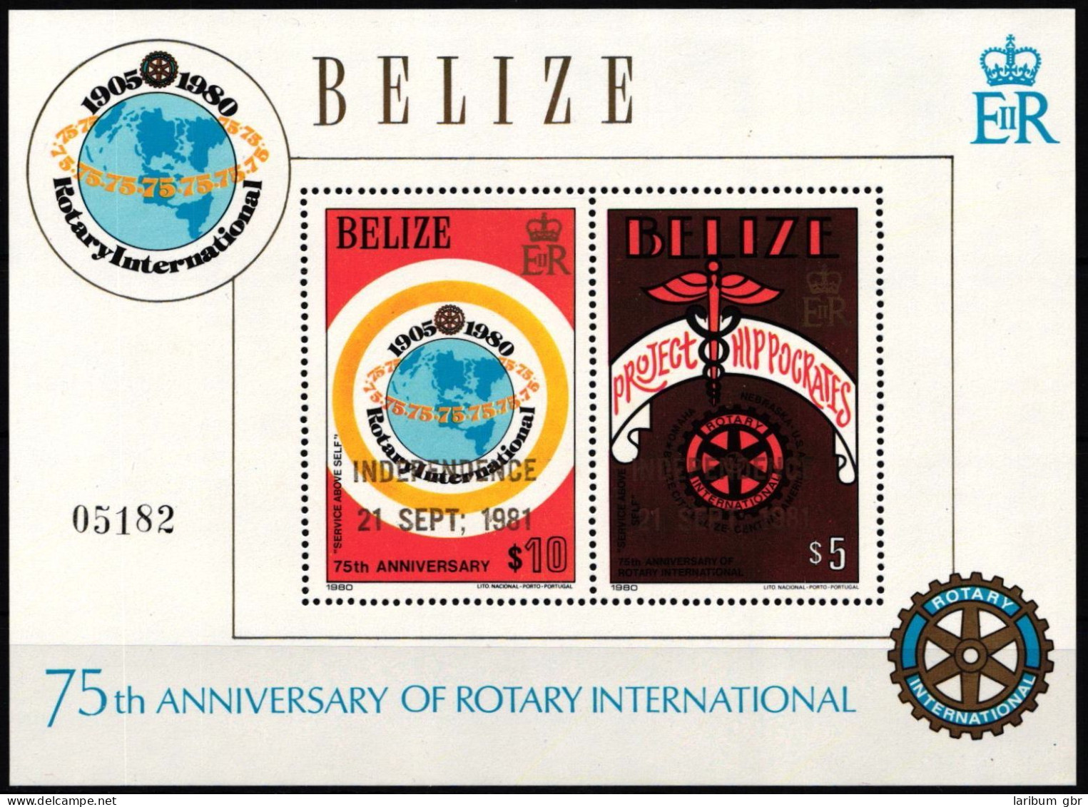 Belize Block 38 Postfrisch Rotary Club #ND011 - Belize (1973-...)