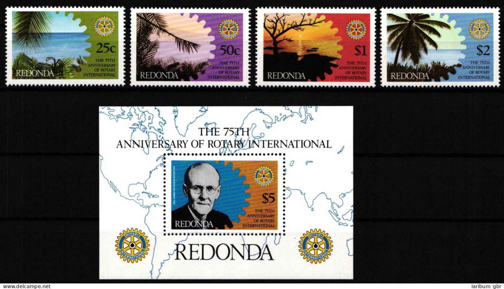 Redonda Block 7 + 45-48 Postfrisch Rotary Club #ND005 - Antigua Und Barbuda (1981-...)