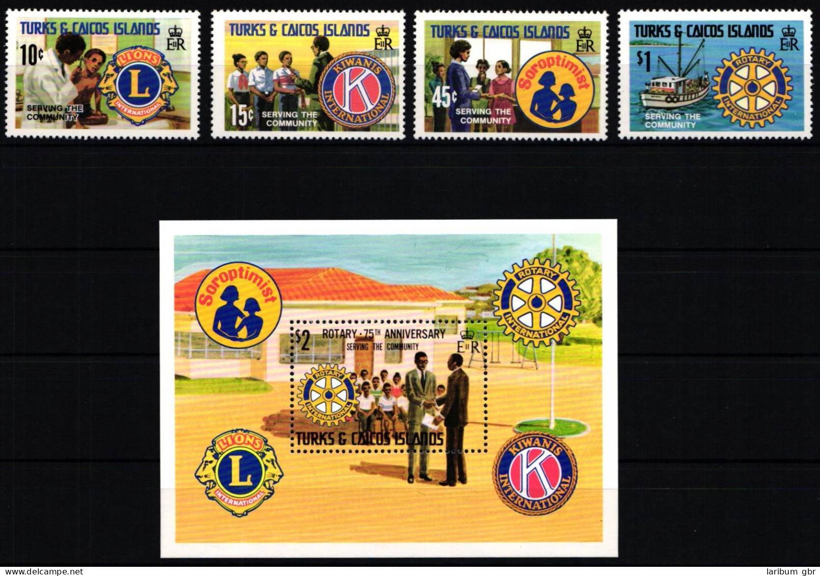 Turks Und Caicos Block 24 + 498-501 Postfrisch Rotary Club #ND051 - Turks E Caicos