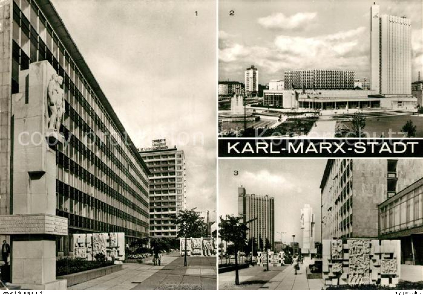73295834 Karl-Marx-Stadt Ensemble Lobgedichte Karl Marx Allee Stadthalle  Karl-M - Chemnitz