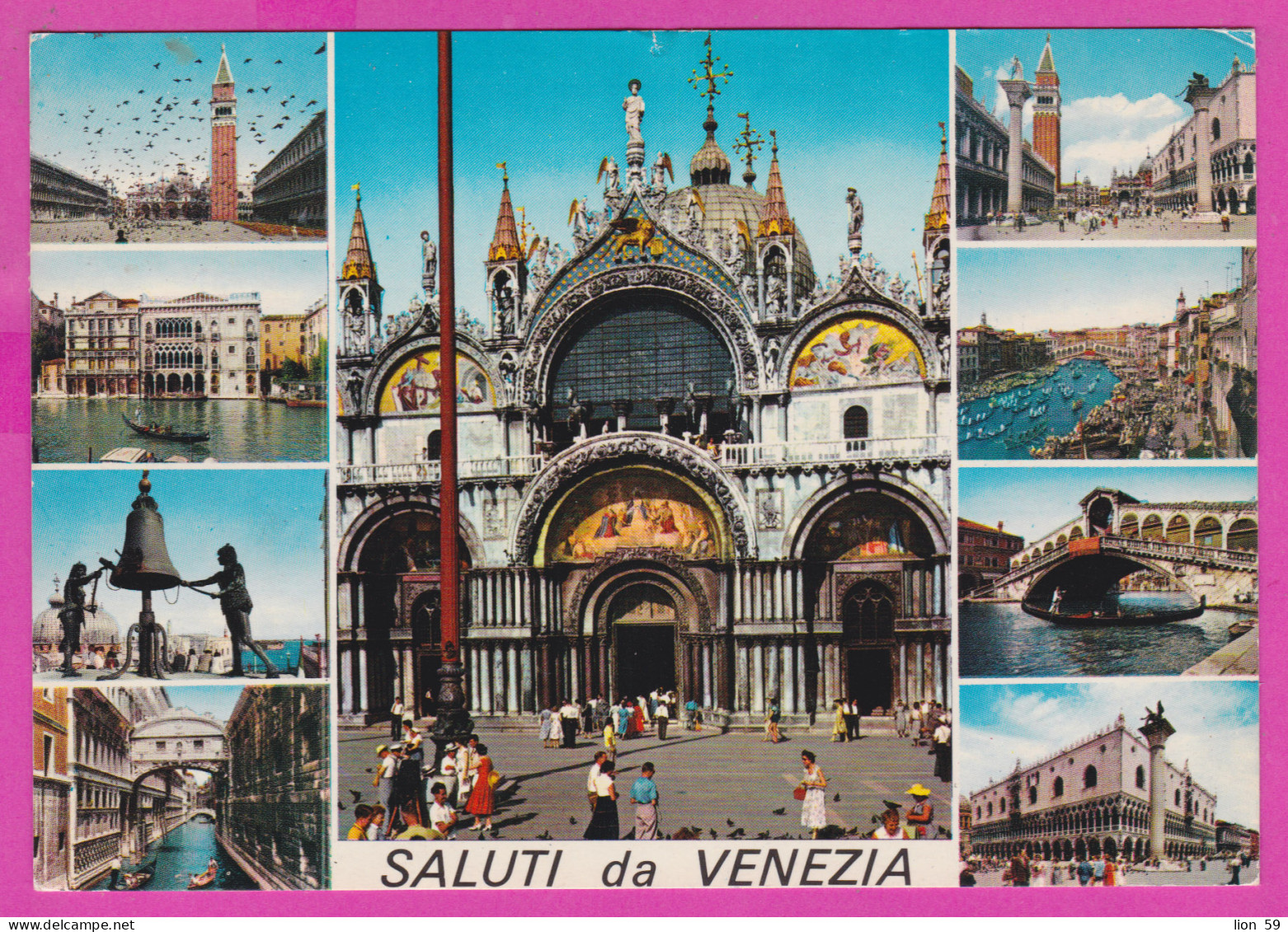 293861 / Italy - Saluti Da VENEZIA - 9 View Doge's Palace Statue Bridge PC 1984 USED 400 Castello Dell Imperatore Prato - 1981-90: Marcofilia