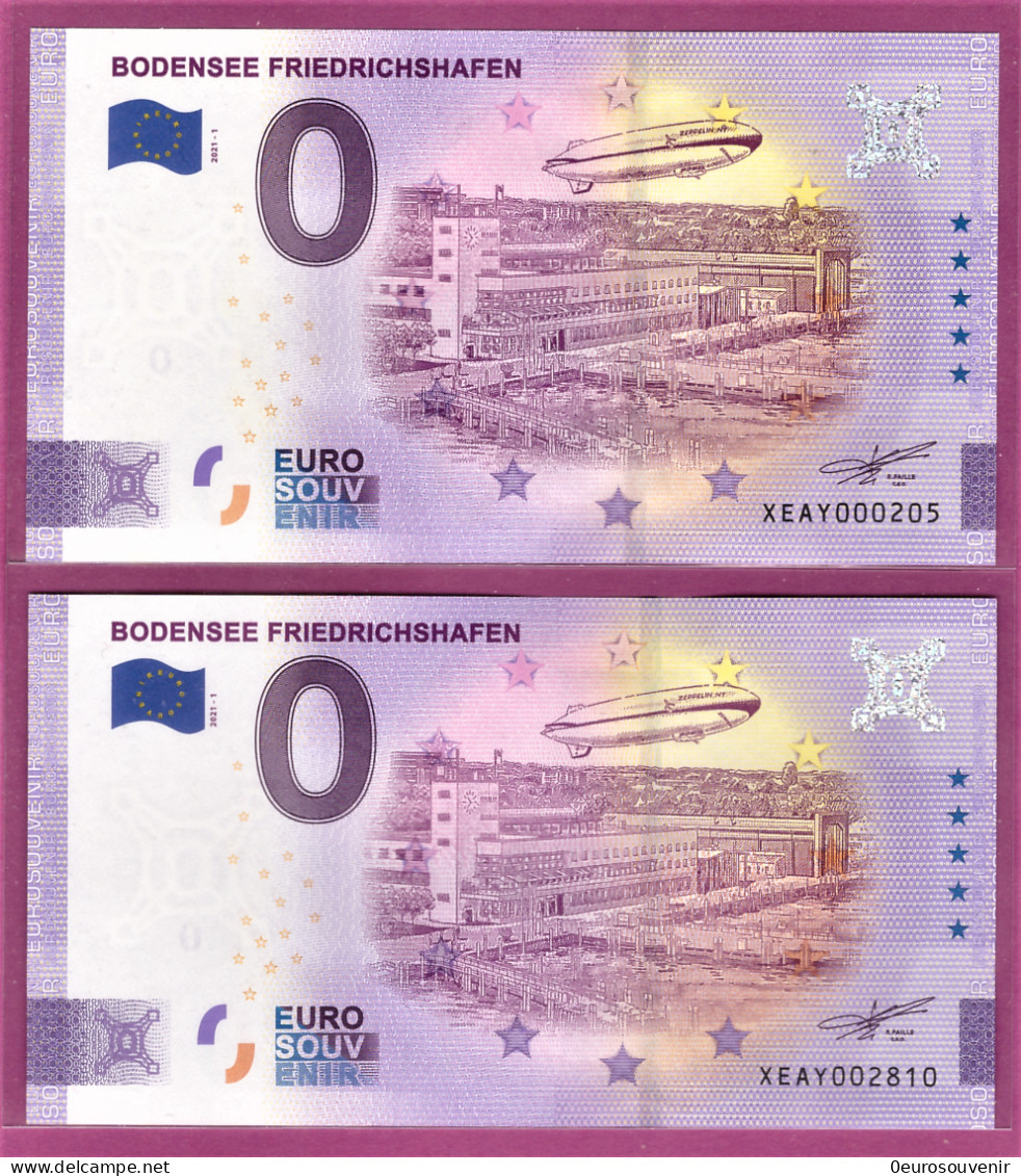 0-Euro XEAY 01 2021 /1 BODENSEE FRIEDRICHSHAFEN - LUFTSCHIFF Set NORMAL+ANNIVERSARY - Private Proofs / Unofficial