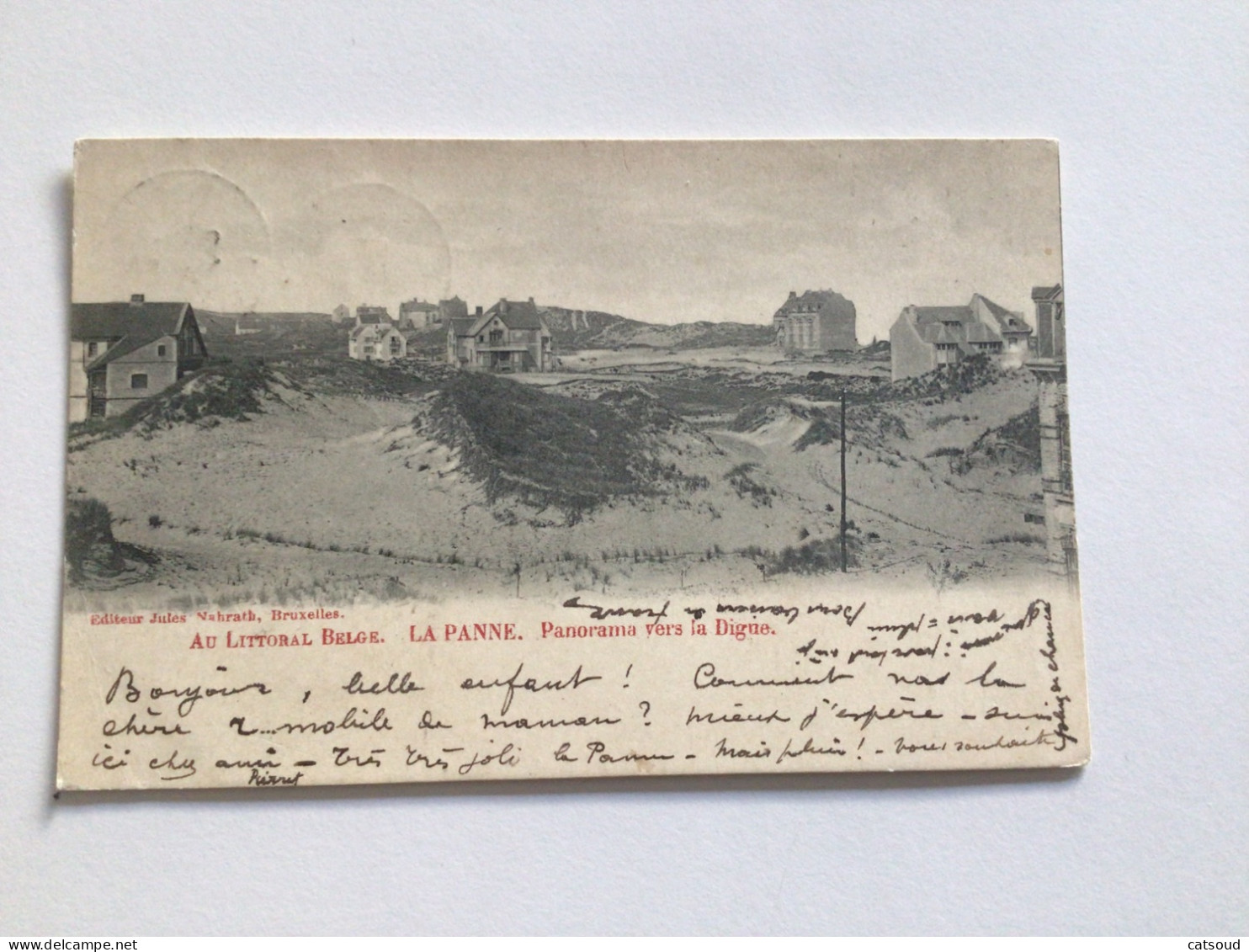 Carte Postale Ancienne (1902) La Panne Au Littoral Belge Panorama Vers La Digue - De Panne