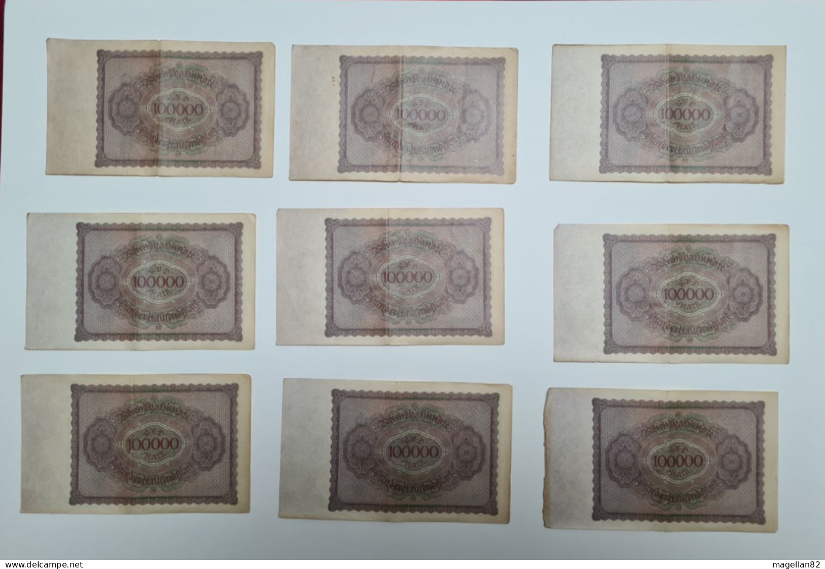 ALLEMAGNE - Billet 100000 Mark 1923. Lot De 9 Billets. - To Identify