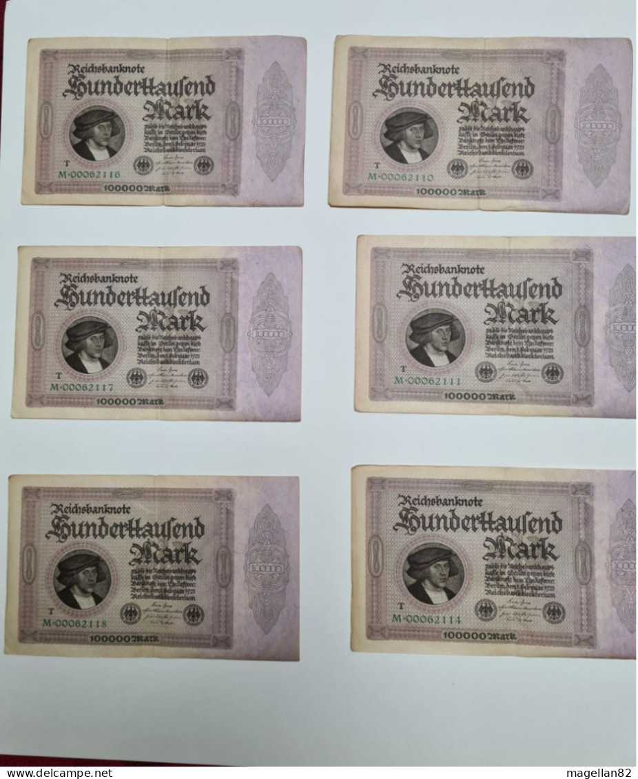 ALLEMAGNE - Billet 100000 Mark 1923. Lot De 9 Billets. - Zu Identifizieren