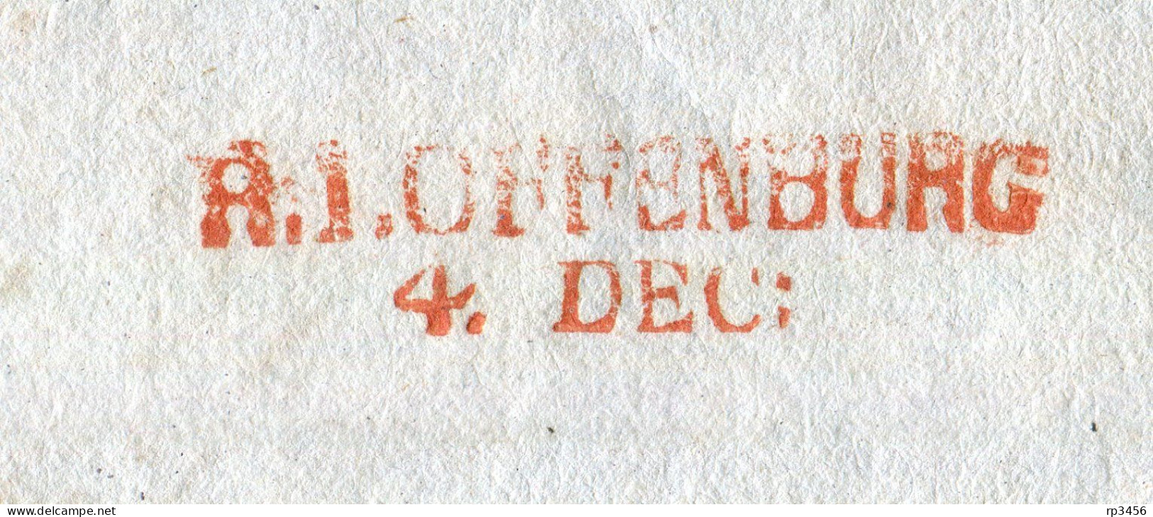 "BADEN" 1827, Vorphila-Brief Mit Klarem Roten Rayon-L2 "R.1.OFFENBURG", Innen "Grossh.Bad.Ober-Amt" (R1192) - Préphilatélie