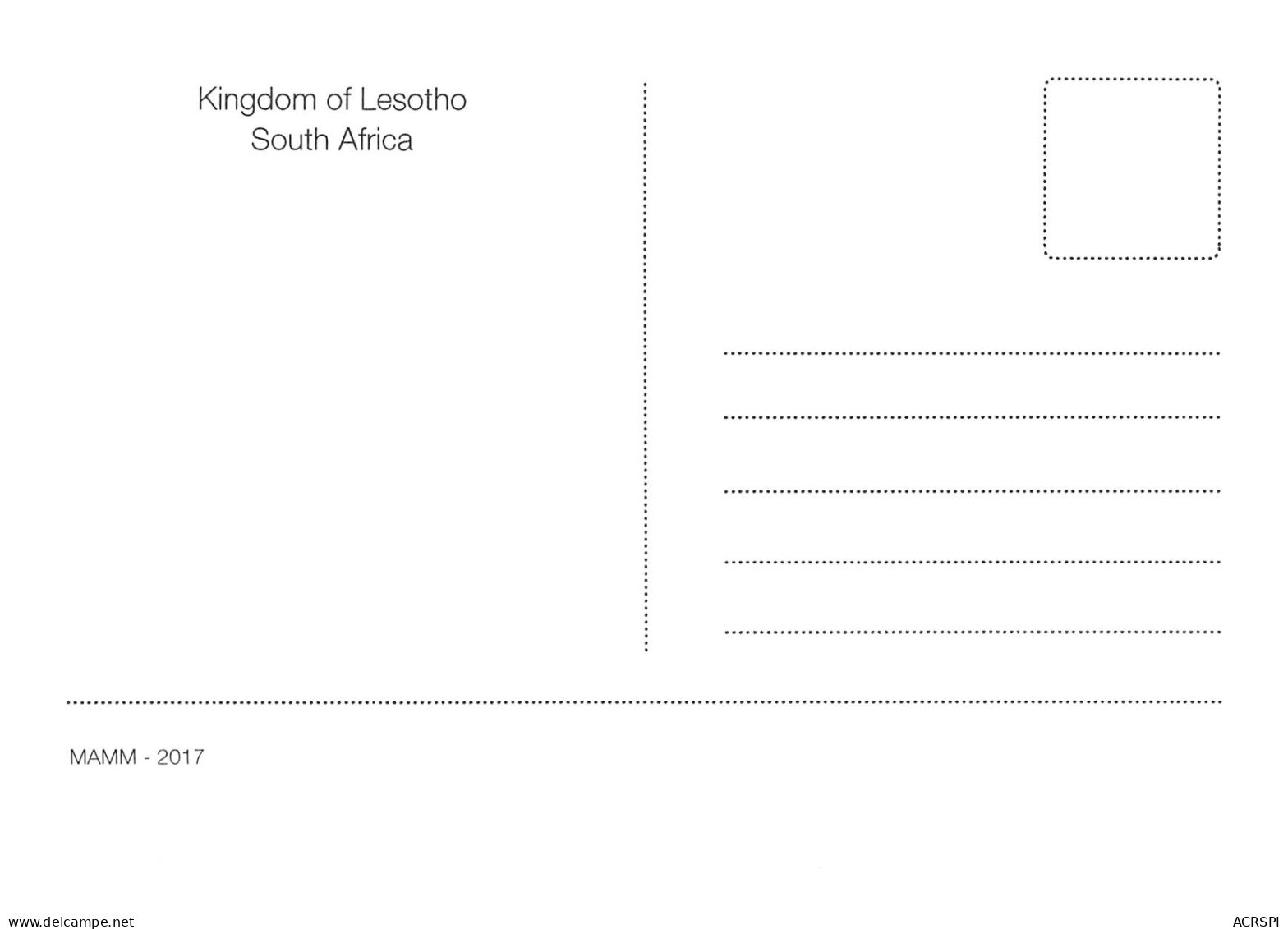 LESOTHO Lessouto Montagne De Thaba Bosiu Carte Vierge Non Circulé (Scans R/V) N° 74 \MP7102 - Lesotho