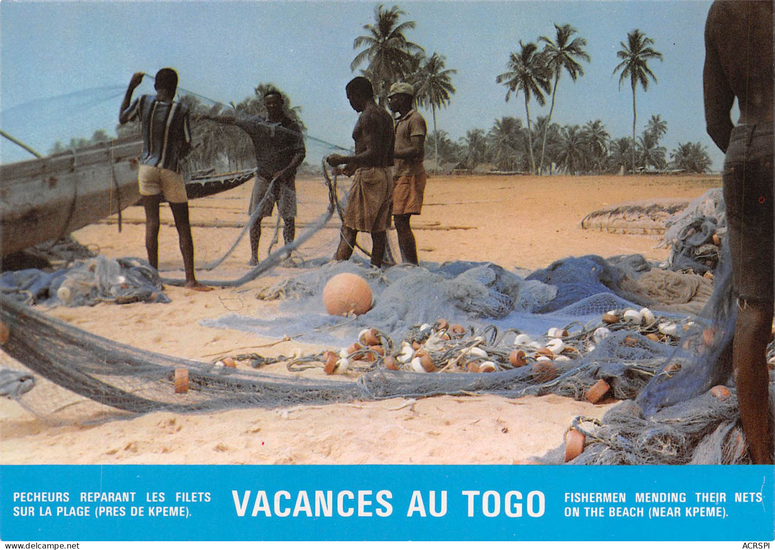 TOGO Pecheurs Reparant Les Filets Plage De KPEME à LOME Carte Vierge Non Circulé (Scans R/V) N° 45 \MP7108 - Togo