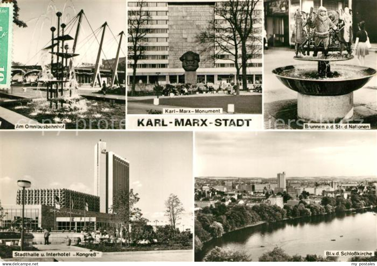 73295276 Karl-Marx-Stadt Omnibusbahnhof Karl Marx Monument Brunnen Stadthalle In - Chemnitz