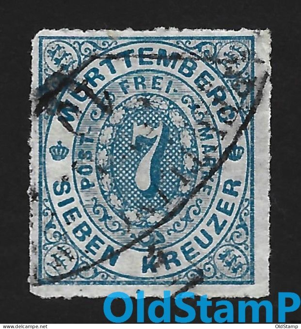 WÜRTTEMBERG1869 Mi.# 39 Gestempelt Facherstempel 7 Kr / Allemagne Alemania Altdeutschland Old Germany States - Used