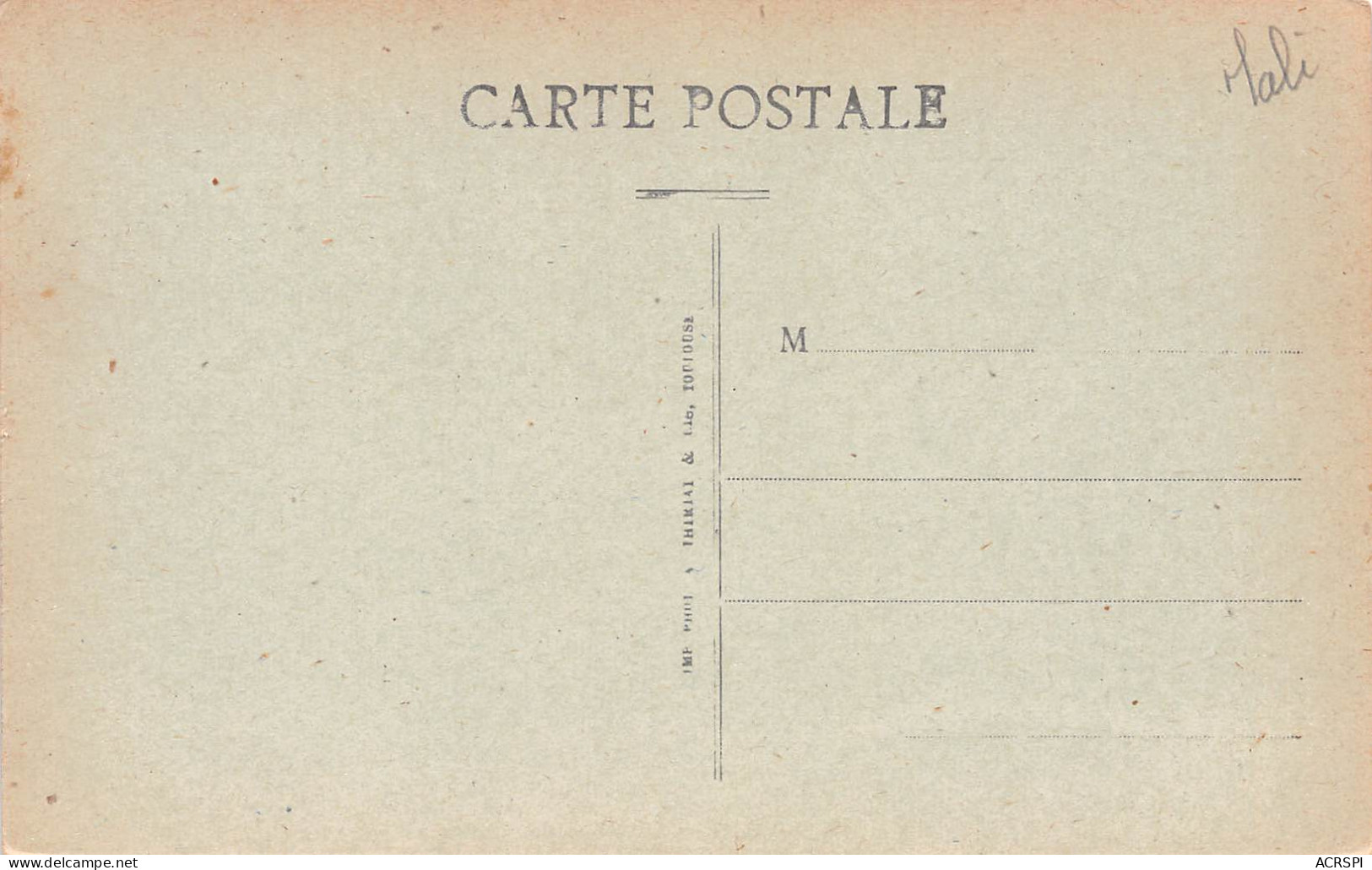 MALI Ex Soudan Français BAMAKO Direction Des Postes Coll Mahl Dos Vierge Non Circulé  (2 Scans) N° 38 \MP7112 - Mali