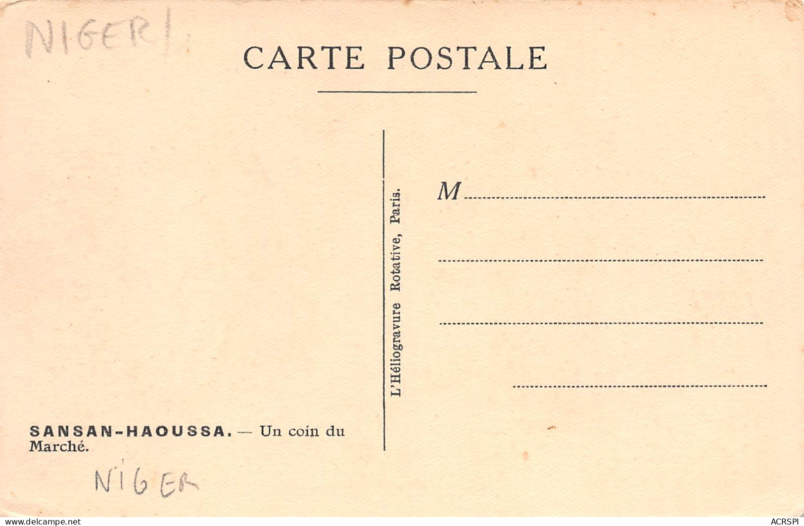 NIGER SANSAN-HAOUSSA - Un Coin De Marché  édition L'Héliogravure Carte Vierge Non Circulé   (2 Scans) N° 27 \MP7113 - Niger