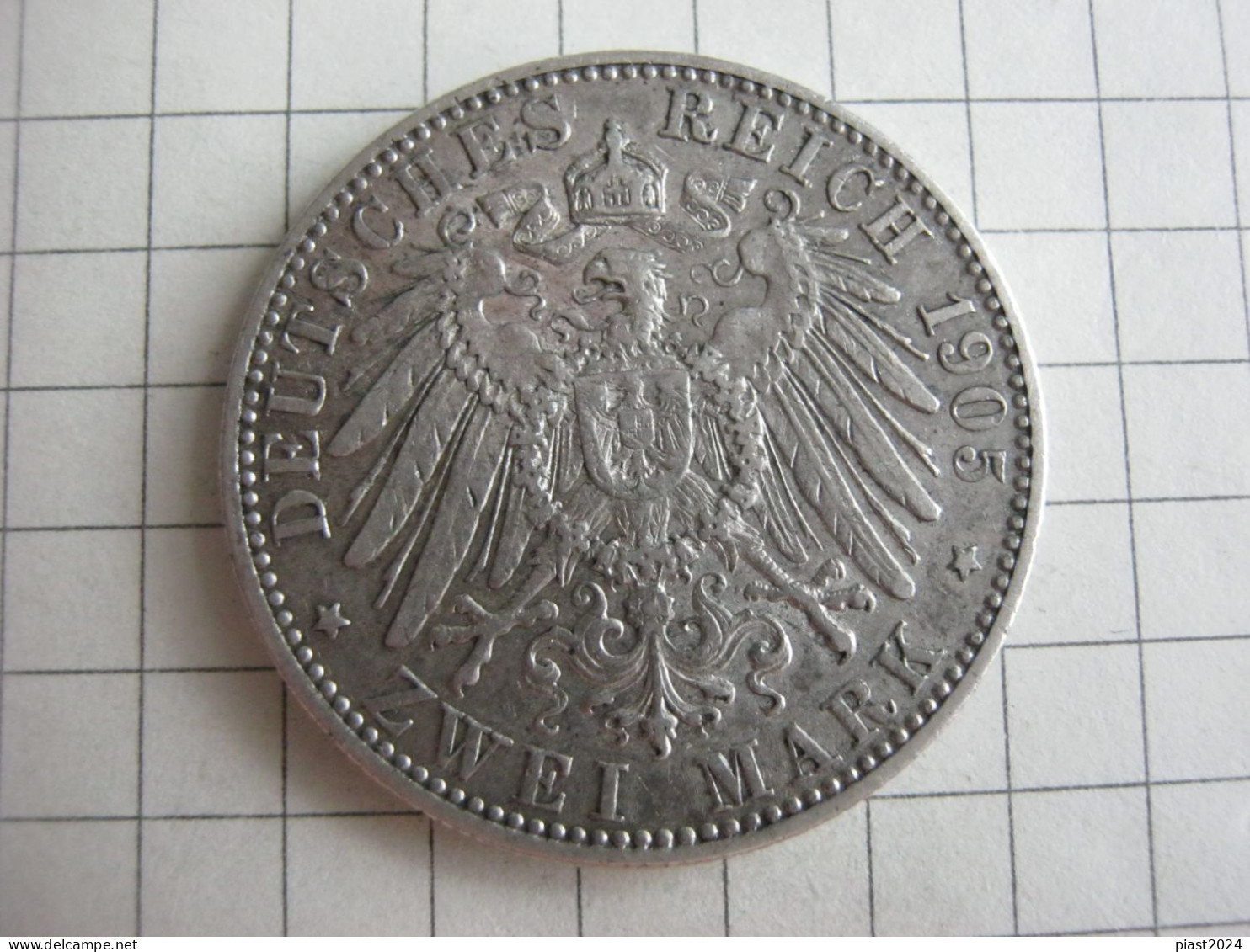 Bavaria 2 Mark 1905 D - 2, 3 & 5 Mark Silver
