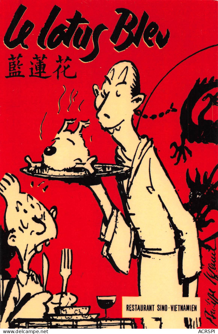 TINTIN Le Lotus Bleu Restaurant Sino Vietnamien Par Philippe Casterman  Non Voyagé  (2 Scans) N° 62 \MP7114 - Bandes Dessinées