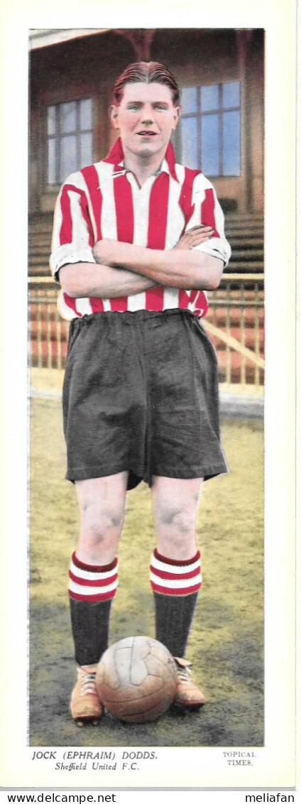 GF1395.5 - TOPICAL TIMES LARGE CARD - JOCK EPHRAIM DODDS  - SHEFFIELD UNITED FC - Trading Cards