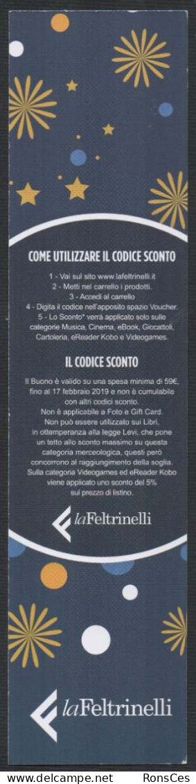 ITALIA - SEGNALIBRO / BOOKMARK - LA FELTRINELLI - HAPPY NEW YEAR - 12 € DI SCONTO ONLINE - I - Marque-Pages