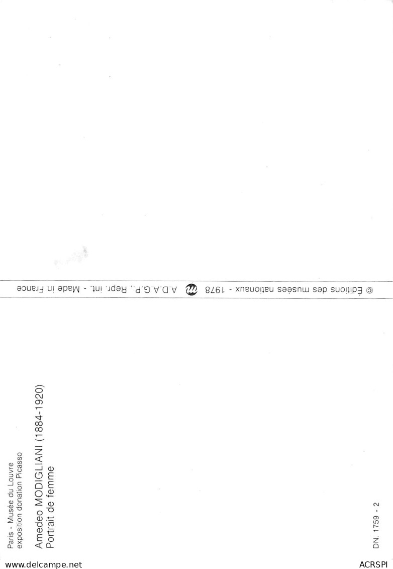 PARIS LOUVRE Amedeo MODIGLIANI Portrait De Femme Expo Donation PICASSO  ....  N° 90 \MP7118 - Museums