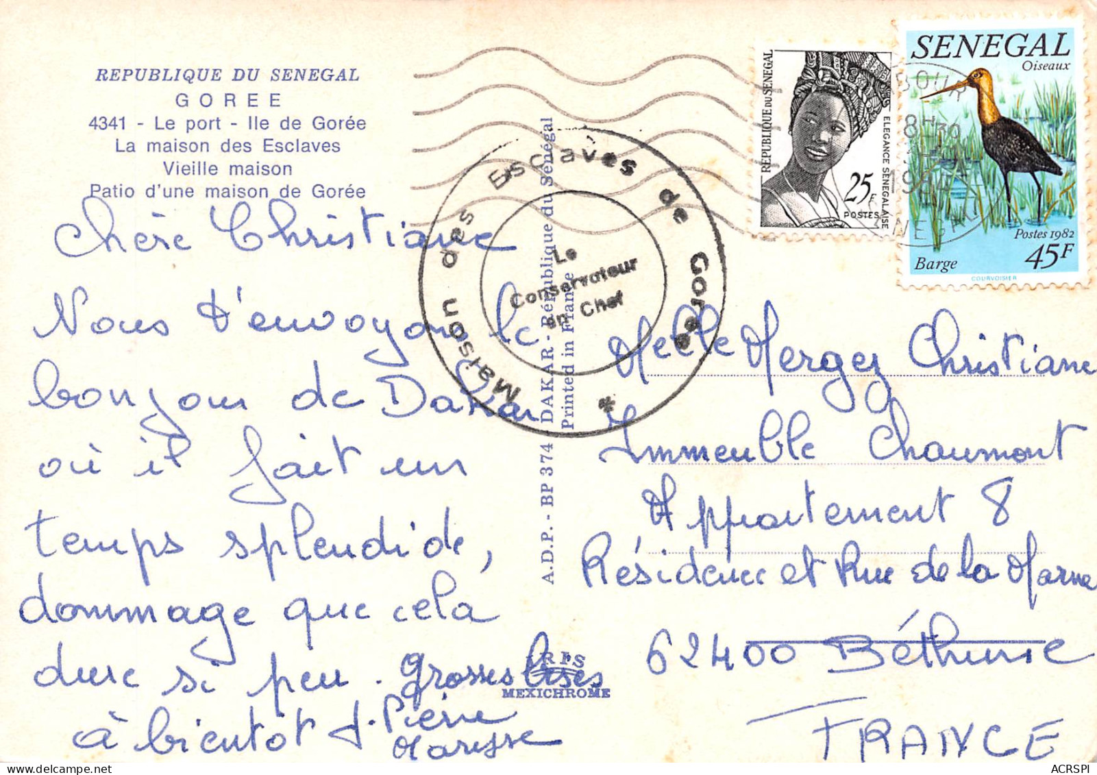 SENEGAL DAKAR île De Gorée Divers Vues édit ADP Trés Beaux Timbres Et Oblitération (Scan R/V) N° 35 MP7119 - Senegal