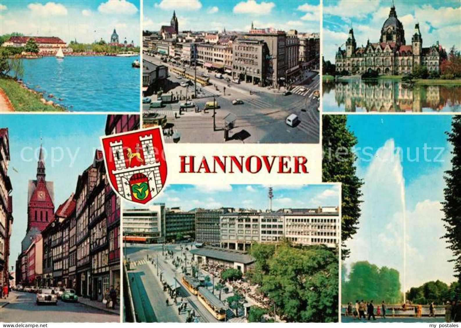 73295145 Hannover Maschsee Stadtblick Schloss Hauptbahnhof Fontaene Hannover - Hannover