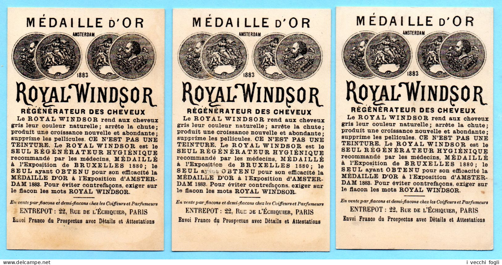 Lot De 3 Chromos Royal Windsor. Artiste Cuisinier Joueur. Fond Doré. Imp. Kimel. - Other & Unclassified