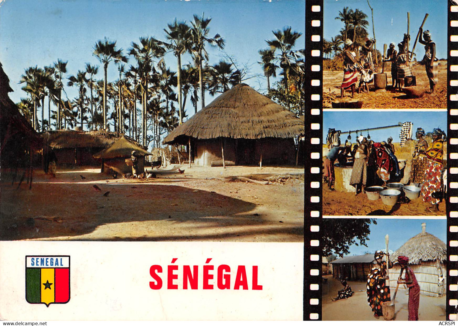 SENEGAL Vie Au Village Joli Tampon Au Dos De La Marine Nationale Divers Vues (Scan R/V) N° 86 MP7119 - Senegal