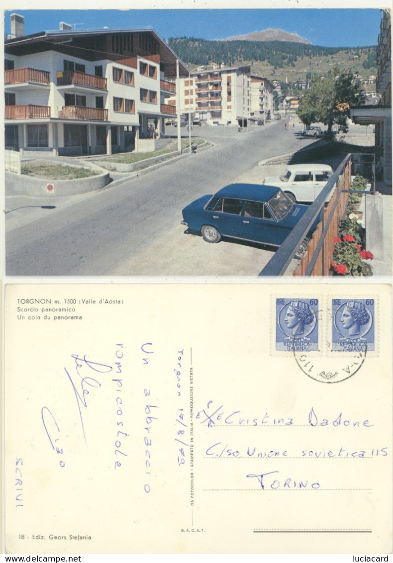 TORGNON -AOSTA -SCORCIO CON VECCHIE AUTO FIAT - Aosta